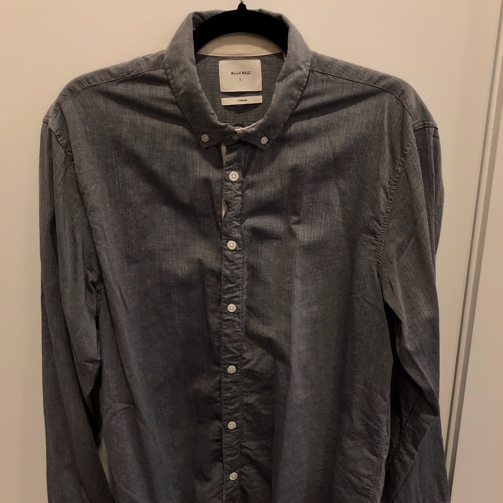 Billy Reid Irvine Shirt - Navy/Gray
